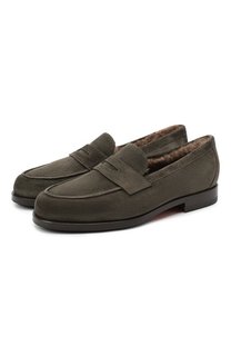 Замшевые лоферы Santoni