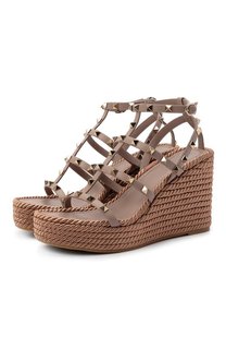 Кожаные босоножки Rockstud Valentino