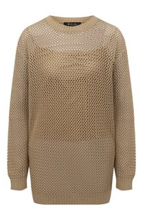 Свитер из хлопка и шелка Loro Piana