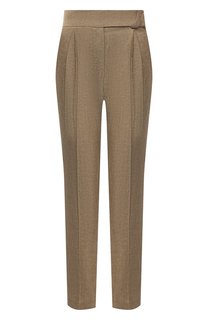 Брюки из шерсти и льна Brunello Cucinelli