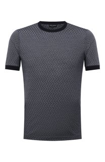 Футболка из хлопка и шелка Giorgio Armani