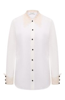 Рубашка из хлопка и шелка Saint Laurent