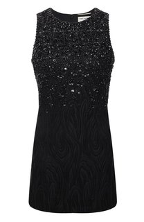 Платье из шерсти и шелка Saint Laurent