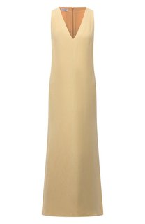 Платье из вискозы и льна Brunello Cucinelli