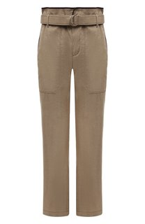 Брюки изо льна и хлопка Brunello Cucinelli