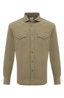Хлопковая рубашка Brunello Cucinelli
