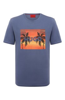Хлопковая футболка HUGO