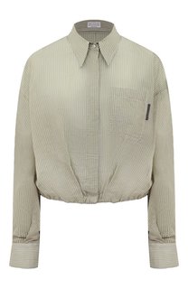 Рубашка из хлопка и шелка Brunello Cucinelli