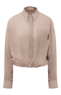 Рубашка из хлопка и шелка Brunello Cucinelli
