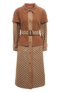 Комбинированное пальто Gucci