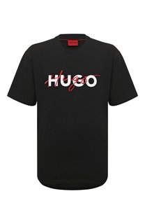 Хлопковая футболка HUGO
