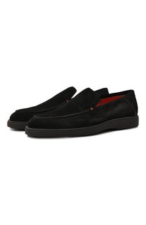 Замшевые лоферы Santoni