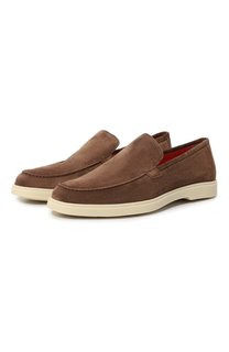 Замшевые лоферы Santoni