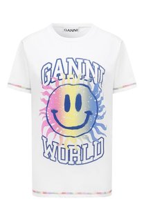 Хлопковая футболка Ganni