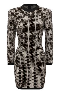 Платье из шерсти и вискозы Balmain