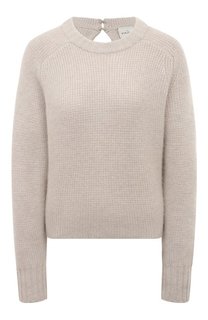 Кашемировый пуловер фактурной вязки с круглым вырезом Le Kasha