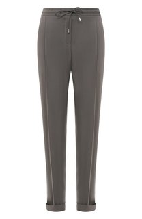 Шелковые прямые брюки с эластичным поясом Loro Piana