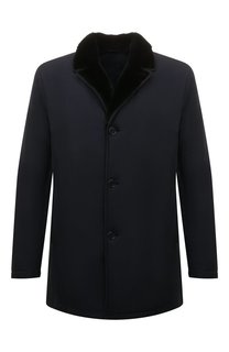 Пуховое пальто с меховой отделкой Andrea Campagna