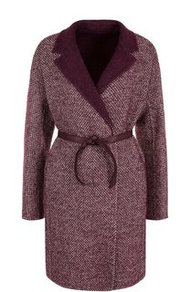 Шерстяное пальто с кожаным поясом Loro Piana