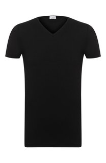 Футболка из смеси хлопка и вискозы с V-образным вырезом Zimmerli
