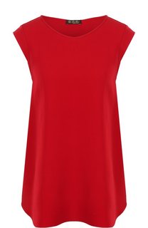 Однотонный шелковый топ свободного кроя Loro Piana