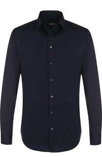 Хлопковая рубашка с воротником кент Giorgio Armani
