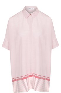 Шелковая блуза свободного кроя с коротким рукавом Loro Piana