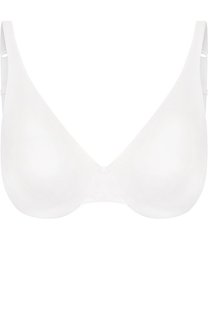 Однотонный хлопковый бюстгальтер с кружевной отделкой La Perla