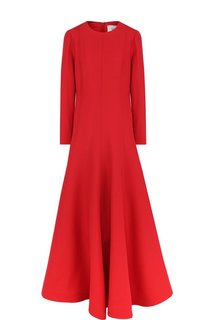 Однотонное платье-макси из смеси шерсти и шелка Valentino