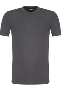 Однотонная футболка из вискозы Giorgio Armani