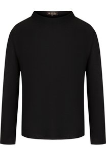 Однотонный пуловер из смеси кашемира и шелка Loro Piana