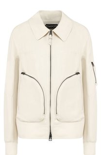 Куртка с отложным воротником из смеси вискозы и льна Tom Ford