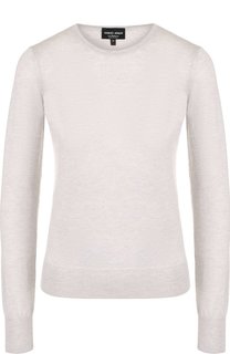 Однотонный кашемировый пуловер с круглым вырезом Giorgio Armani
