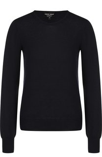 Однотонный кашемировый пуловер с круглым вырезом Giorgio Armani