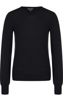 Однотонный кашемировый пуловер с круглым вырезом Giorgio Armani