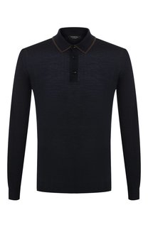 Поло с длинными рукавами из смеси шерсти и шелка Ermenegildo Zegna