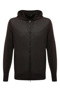 Шерстяной кардиган с кожаной отделкой Loro Piana