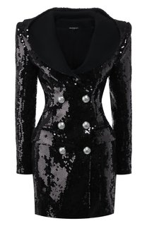 Платье с пайетками Balmain