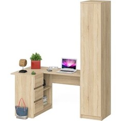 Комплект СВК Мори Стол компьютерный МС-16 левый + Пенал МШ400.1, цвет дуб сонома