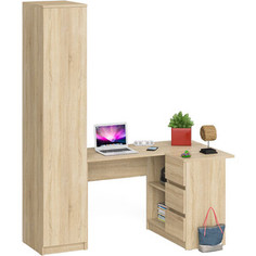 Комплект СВК Мори Стол компьютерный МС-16 правый + Пенал МШ400.1, цвет дуб сонома