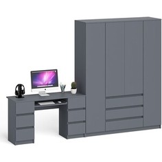 Комплект СВК Мори Стол компьютерный МС-2 + Шкаф МШ1600.1, цвет графит