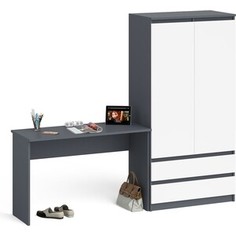 Комплект СВК Мори Стол письменный МСП1200.1 + Шкаф МШ900.1, цвет графит/белый