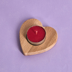 Подсвечник с красной свечей Heartbeat Cozy Home
