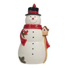 Банка для печенья 3D Certified International Счастливое Рождество Снеговик 32 см