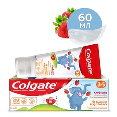 Зубная паста детская Colgate 3-5, защита от кариеса, с фторидом, для детей от 3 до 5 лет, со вкусом клубники, 60 мл