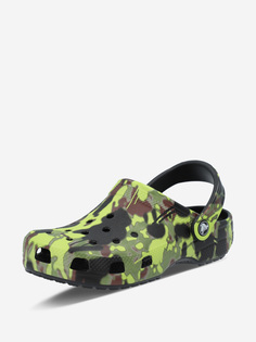 Сабо детские Crocs Classic Spray Camo Clog K, Черный