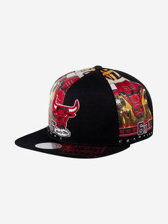 Бейсболка с прямым козырьком MITCHELL NESS HHSS3458-CBUYYPPPBLCK Chicago Bulls NBA (черный), Черный Mitchell&Ness