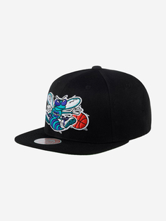 Бейсболка с прямым козырьком MITCHELL NESS 6HSSJS19079-CHOBLCK Charlotte Hornets NBA (черный), Черный Mitchell&Ness