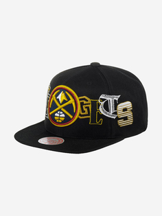 Бейсболка с прямым козырьком MITCHELL NESS HHSS3180-DNUYYPPPBLCK Denver Nuggets NBA (черный), Черный Mitchell&Ness
