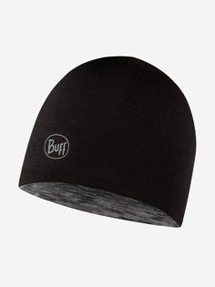 Шапка Buff LW Merino Wool Reversible Hat Black-Graphite Multistripes, Черный